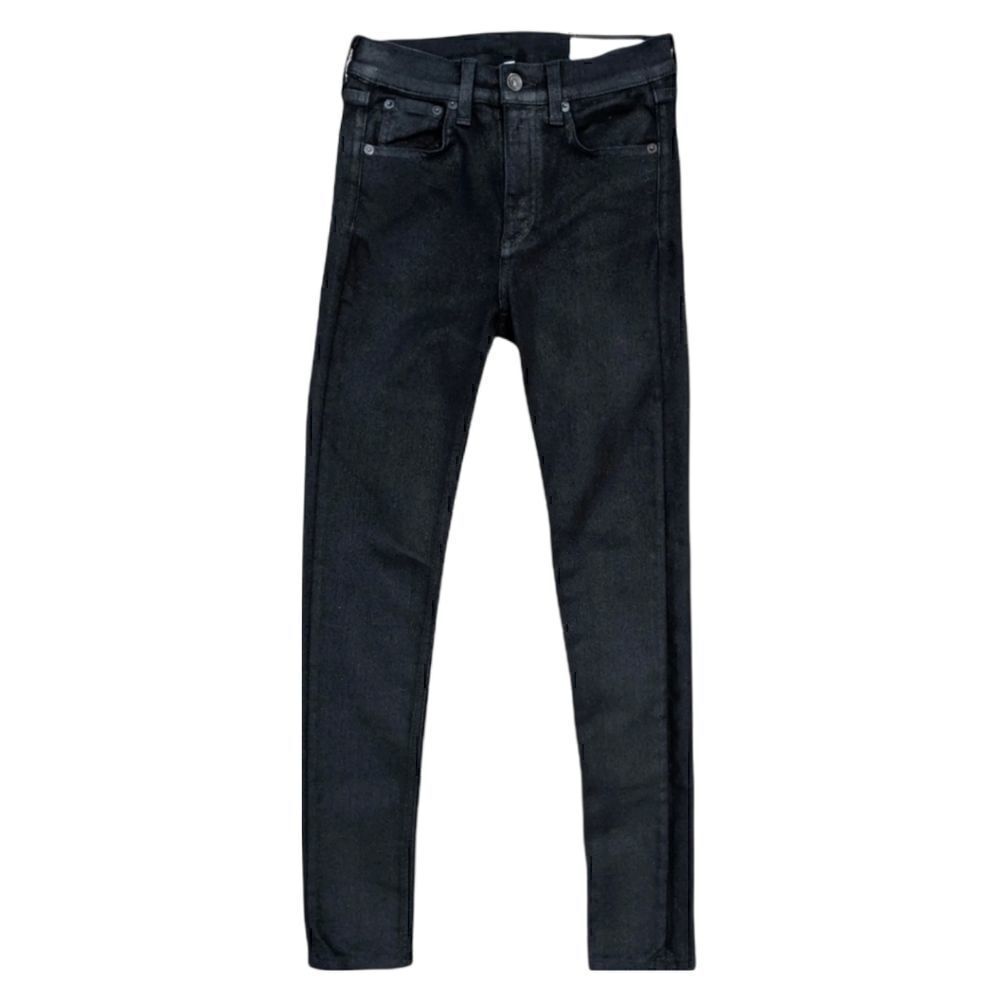 Rag & bone Women's High Rise Shiny Black Jeans Size 25